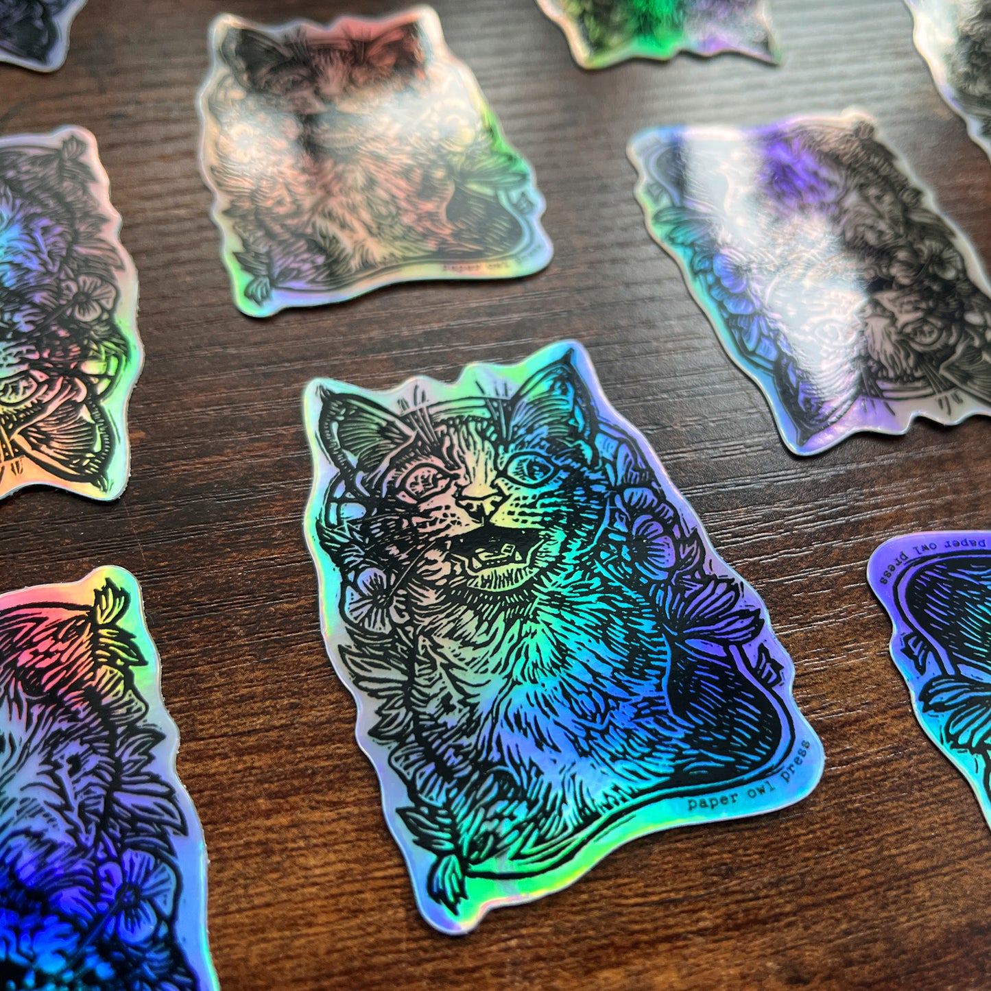 Holographic Screaming Cat 3" Sticker