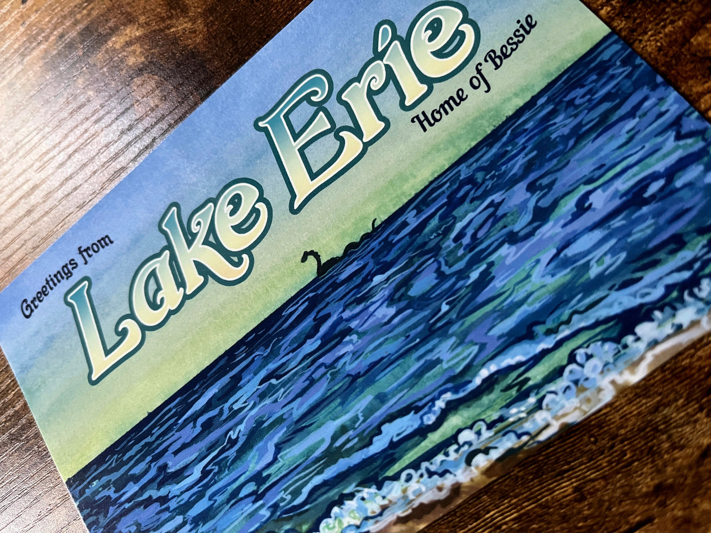 Greetings from Lake Erie Postcard - Featuring Bessie!