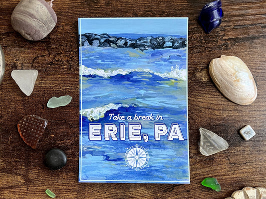 Take a Break in Erie, PA Postcard