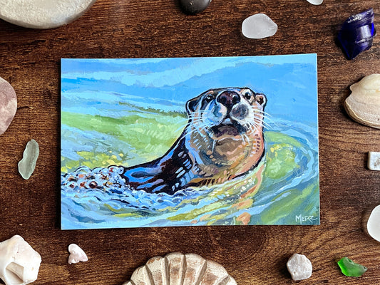 Swimming Otter Postcard