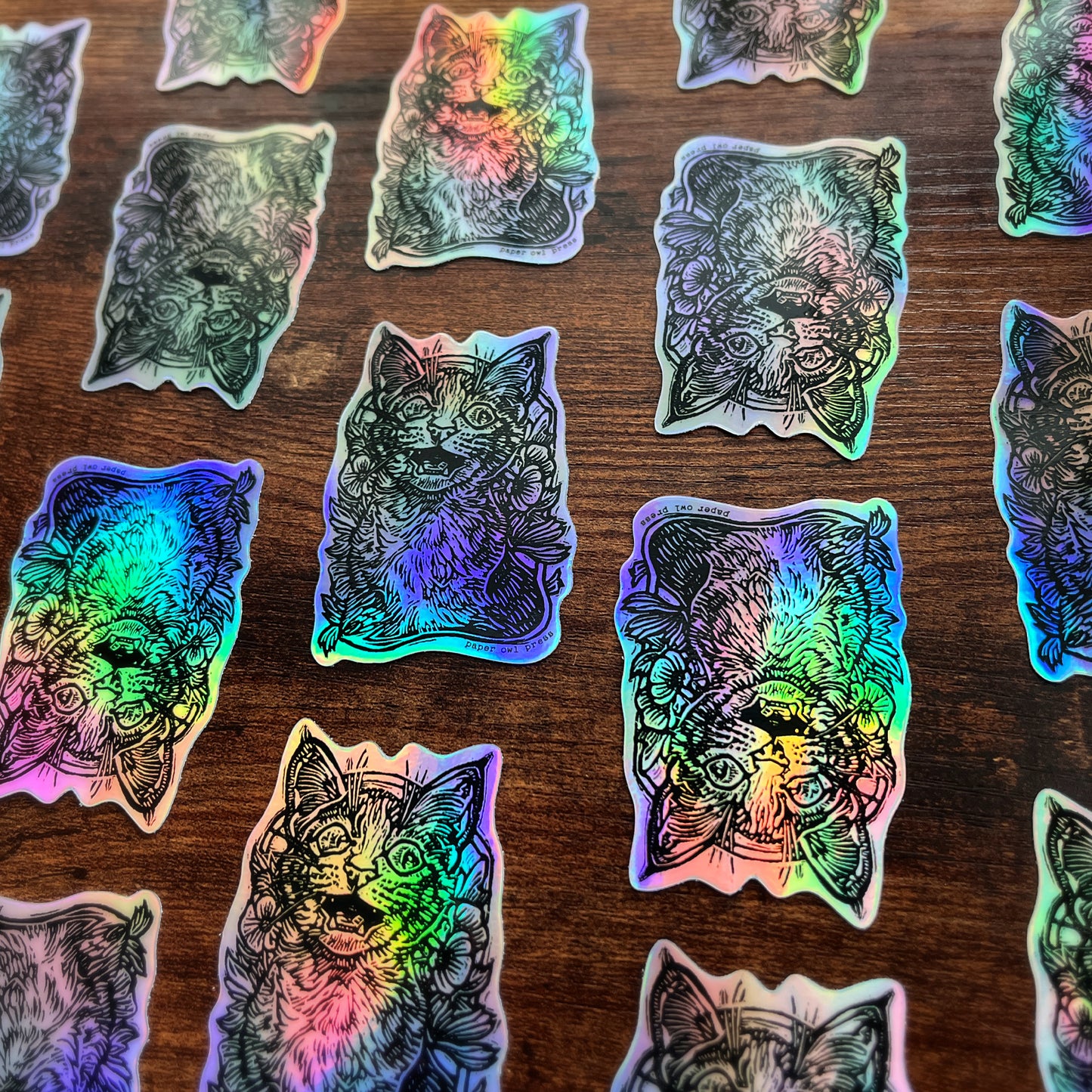 Holographic Screaming Cat 3" Sticker