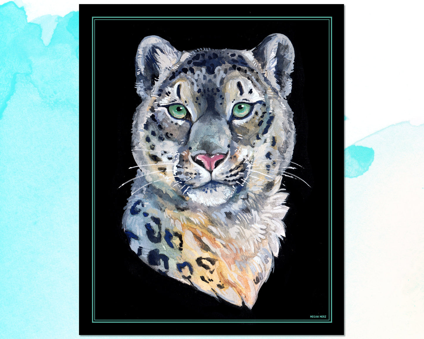 Snow Leopard Portrait Print