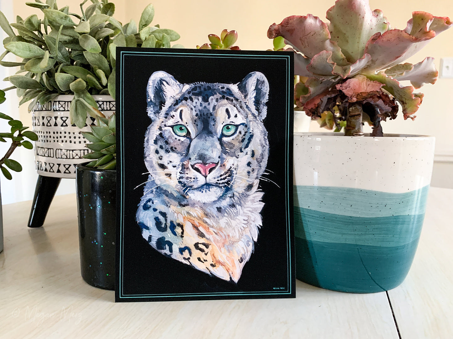 Snow Leopard Portrait Print