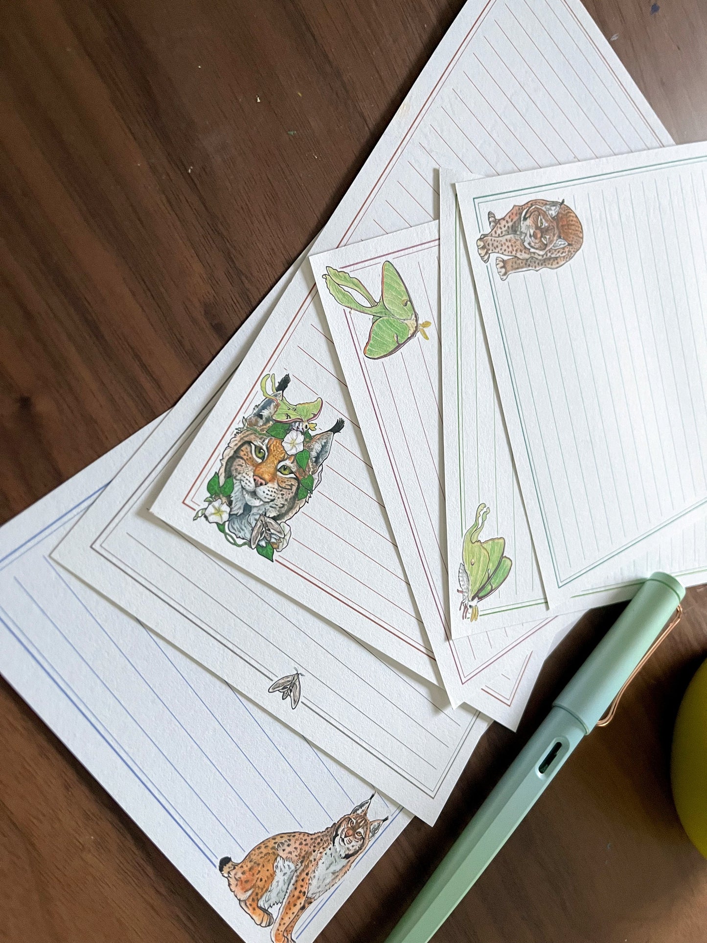 Lynx and Luna Moth Snail Mail Kit